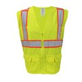 Ironwear Surveyor Safety Vest Class 2 w/ Zipper & Radio Clips (Lime/4X-Large) 1277-LZ-RD-4XL